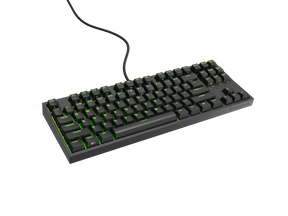 Tastatura gaming mecanica cu fir Genesis Thor 404 TKL, iluminare RGB, switch Linear, switch model Gateron Yellow Pro, numar taste 87, 11 butoane multimedia, lungime cablu 1.8m, dimensiuni 358 x 133 x 38 mm, negru