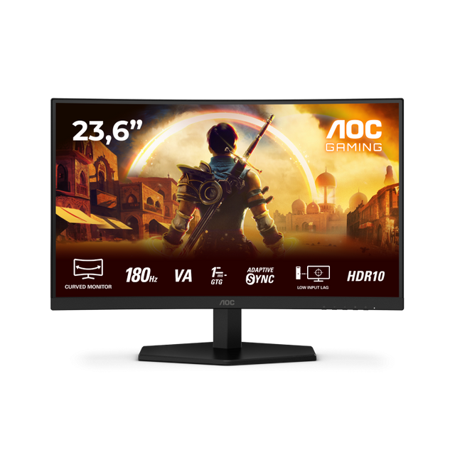 Monitor Gaming AOC C24G42E, 23.6", 1920 x 1080 pixeli, Black, Red, 3 ani Garantie