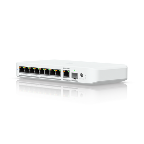 Ubiquiti USW-Flex-2.5G-8 POE , capacitate switch 60 Gbps, interfata (8) 2.5/1 GbE RJ45 ports, (1) 10G SFP+ or 10/5/2.5/1 GbE combination port, dimensiuni 212.9 x 99.4 x 33.5 mm