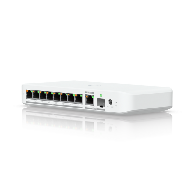 Ubiquiti USW-Flex-2.5G-8 POE , capacitate switch 60 Gbps, interfata (8) 2.5/1 GbE RJ45 ports, (1) 10G SFP+ or 10/5/2.5/1 GbE combination port, dimensiuni 212.9 x 99.4 x 33.5 mm