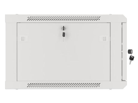 Dulap rack de perete 19", 6U, 600x600 mm, usa din sticla, gri, V2