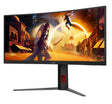 Monitor Gaming AOC CU34G4, 34", 3440 x 1440 pixeli, Black, Red, 3 ani Garantie