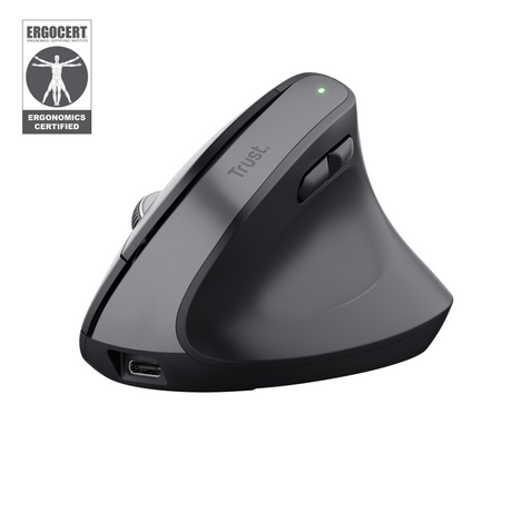 Mouse Wireless Trust Bayo+, 2400 DPI, Negru