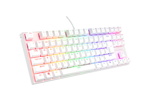 Tastatura gaming mecanica cu fir Genesis Thor 303 TKL, iluminare RGB, switch Linear, switch model Outemu Pitch Silent, numar taste 87, 11 butoane multimedia, lungime cablu 1.8m, dimensiuni 355 x 136 x 36 mm ,alb