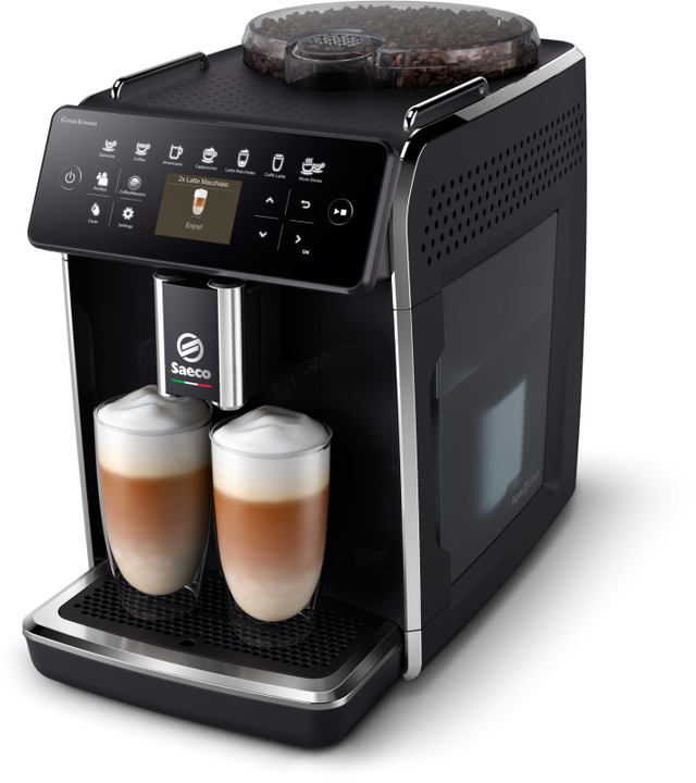 Espressor automat Philips Saeco GranAroma SM6480/00, 1500W, 15bar, 1.8l, Spumare automata, 14 bauturi, 3 presetari de gust, Argintiu/Negru