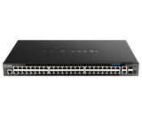 Switch D-Link DGS-1520-52MP, 48 porturi Gigabit, 2 porturi SFP+, Capacity 80Gbps, 16K MAC, 17" Rackmount, 1*fan