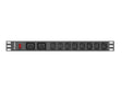 Unitate distributie alimentare PDU 19", 1U, 16A, 2 prize C19 si 8 prize IEC C13, negru, C20