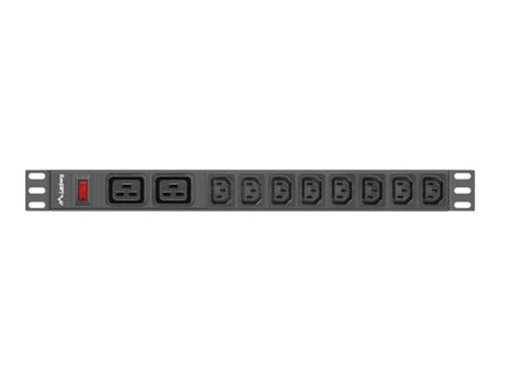 Unitate distributie alimentare PDU 19", 1U, 16A, 2 prize C19 si 8 prize IEC C13, negru, C20