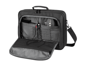 Geanta laptop Natec Boxer Lite, compatibilitate dimensiune laptop 15.6"-16", 2 compartimente, material Polyester 600D, negru