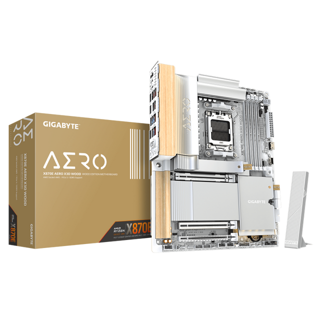 Placa de baza Gigabyte X870E AERO X3D WOOD, Socket AM5, DDR5, ATX