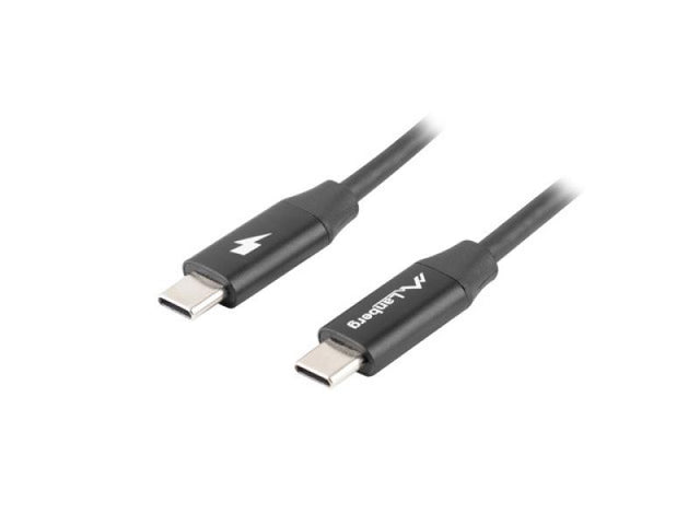 Lanberg CA-CMCM-40CU-0010-BK. Cable length: 1 m. Connector 1: USB C, Connector 2: USB C, USB version: USB 2.0, Maximum data transfer  rate: 0.48 Gbit/s, Connector contacts plating: Gold, Product colour: Black