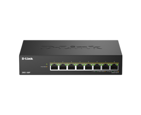 Switch DLink DMS-108P, 8 porturi, PoE, 8 x RJ-45, Auto MDI/MDIX adjustment for all ports, viteza de transfer LAN 2.5 Gbps, capacitate 40 Gbps
