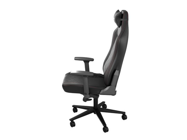 Scaun gaming Genesis Nitro 890 G2, material Synthetic PU + Textil, reglabil pe inaltime, greutate maxima suportata 150 kg, inaltime scaun reglabil 47 - 53 cm, spatar ajustabil 135°, dimensiuni roti 60mm, echipat cu piston cu gaz clasa 4, manere 3D, negru