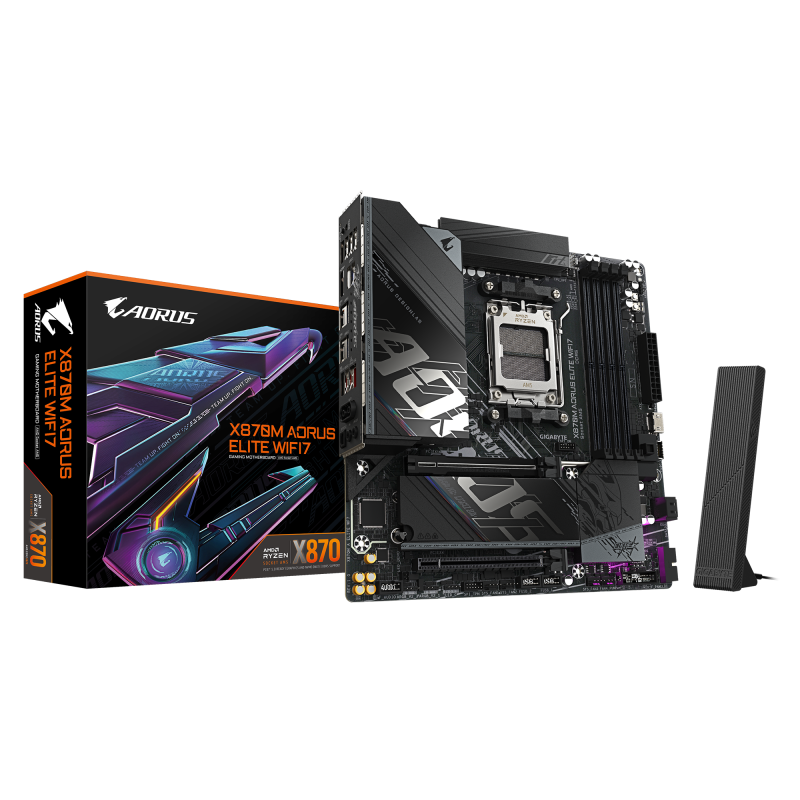 Placa de baza Gigabyte X870M AORUS ELITE WIFI7, Socket AM5, DDR5, Micro-ATX