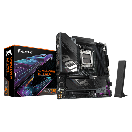 Placa de baza Gigabyte X870M AORUS ELITE WIFI7, Socket AM5, DDR5, Micro-ATX