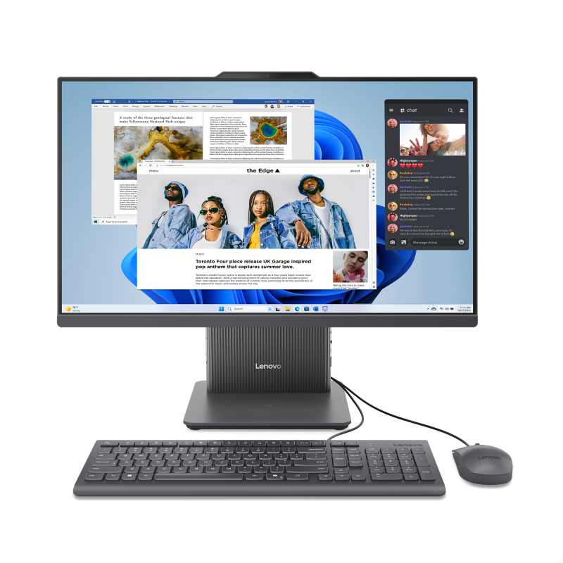 All-in-One Consumer Lenovo IdeaCentre AIO 24ARR9 cu procesor AMD Ryzen 5 7535HS pana la 4.55GHz, 24 inch, FHD, IPS, 16GB DDR5, 512GB SSD, AMD Radeon 660M, FreeDos, Gri