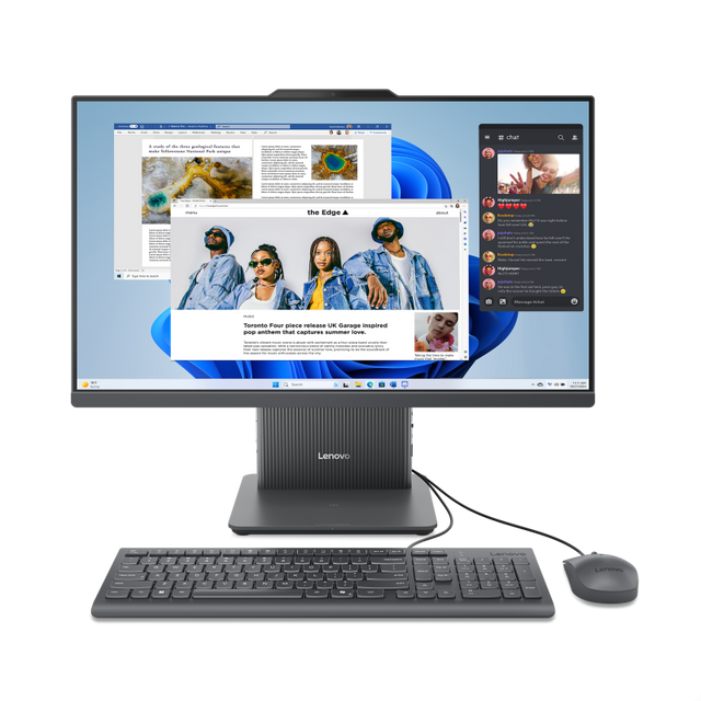All-in-One Consumer Lenovo IdeaCentre AIO 24ARR9 cu procesor AMD Ryzen 5 7535HS pana la 4.55GHz, 24 inch, FHD, IPS, 16GB DDR5, 512GB SSD, AMD Radeon 660M, FreeDos, Gri