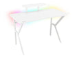 Birou gaming Genesis Holm 320 RGB, cadru din metal, MDF textura tip carbon, iluminare RGB, management cabluri, alb