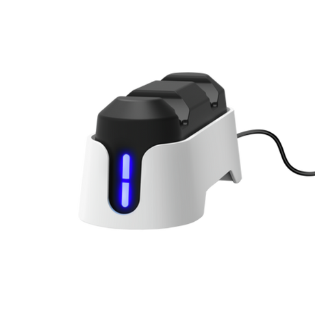 Dock dual incarcare Trust GXT 228 pentru controller PS5, material ABS, greutate 178g, alb