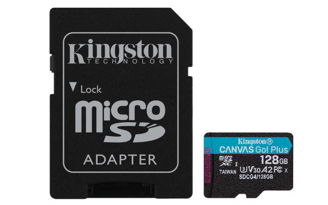 Card de Memorie MicroSDXC Kingston,128GB,Canvas GO Plus,Cu Adaptor