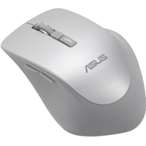 Mouse wireless ASUS WT425 (PN 90XB0280-BMU0L0), culoare Silver, rezoluţie 1000/1600 dpi comutabil, conectivitate RF 2.4GHz cu dongle USB, ergonomie pentru mâna dreaptă, clicuri silenţioase, dimensiuni 106,84×74,73×39,13 mm, greutate 82 g (cu baterie), alimentare 1× baterie AA, compatibil Windows