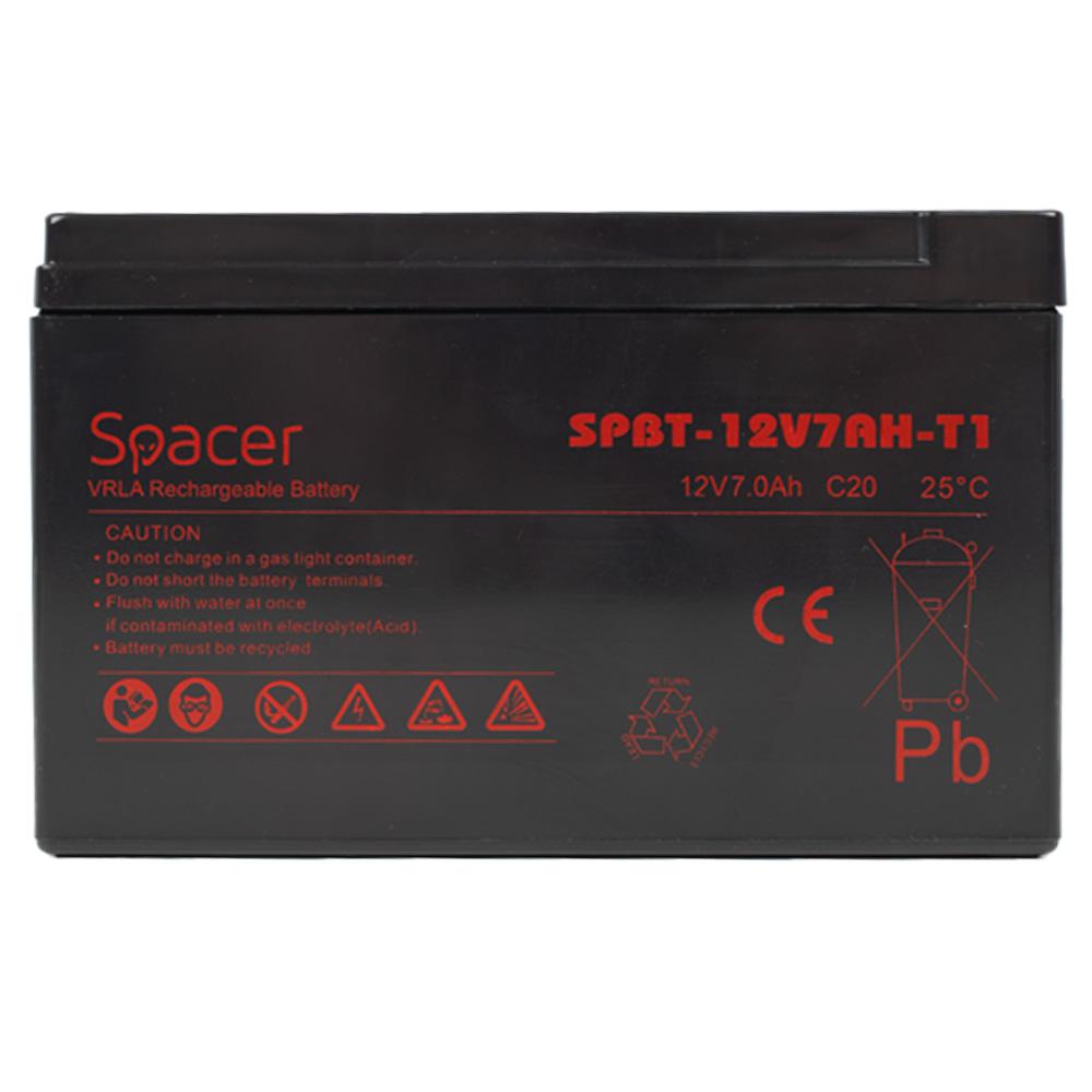 Acumulator UPS SPACER 12V/7Ah, negru