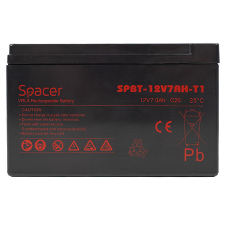 Acumulator UPS SPACER 12V/7Ah, negru