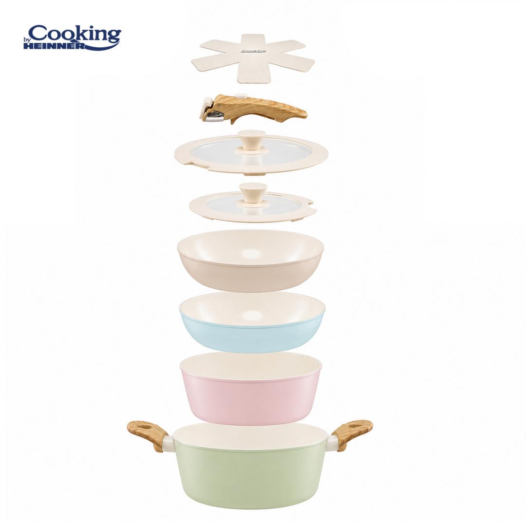 SET 8 PIESE DIN ALUMINIU FORJAT MARBELLA MULTICOLOR, COOKING BY HEINNER