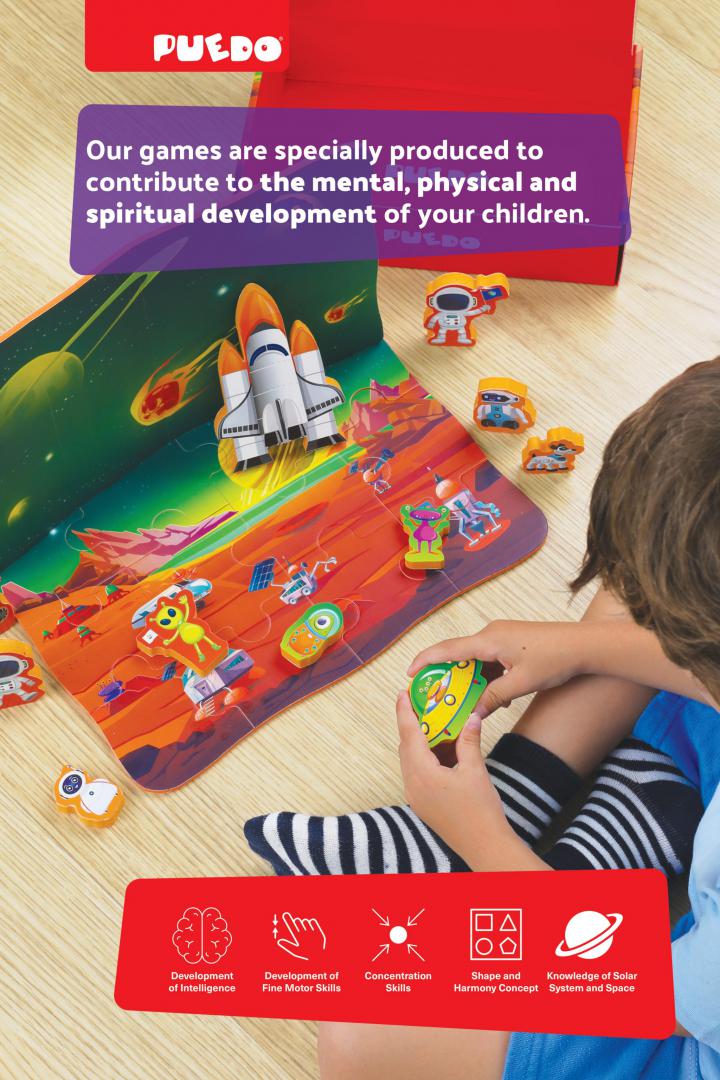PUZZLE DIN SPUMA EVA, SPATIUL COSMIC, 25 PIESE, PUEDO