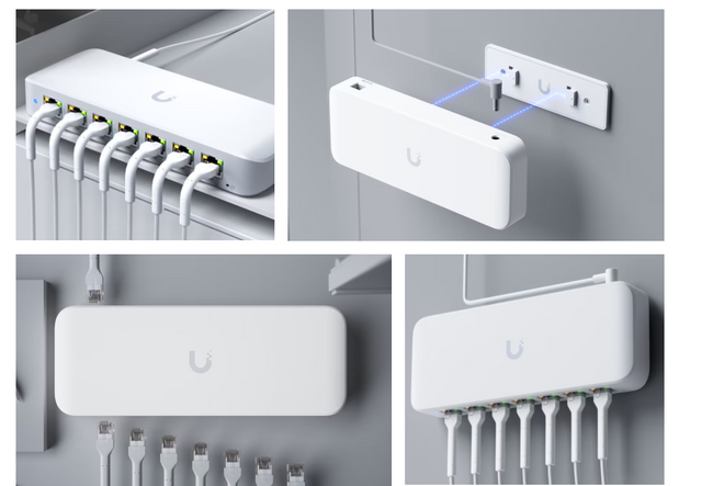 UBIQUITI 8 PORT GBE SWITC USW-ULTRA-210W, dimensiuni: 203 x 76 x 33 mm, Greutate: 320g, Interfata: 8 x 10/100/1000Mbps, 7 porturi POE, Capacitate Switch: 16Gbps, Buget POe 210W, adaptor POE 202W inclus.