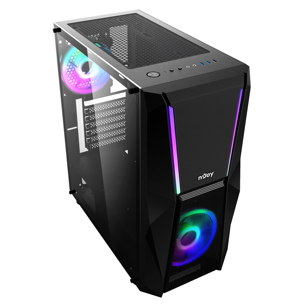 Carcasa nJoy Fort, Mid Tower NEGRU