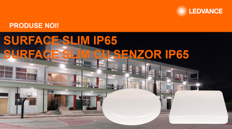 Plafoniera LED pentru exterior cu senzor de miscare Ledvance SURFACE SLIM ROUND 260, 26W, 2730 lm, lumina neutra (4000K), IP65/IK10,  Ø260x55mm, Alb