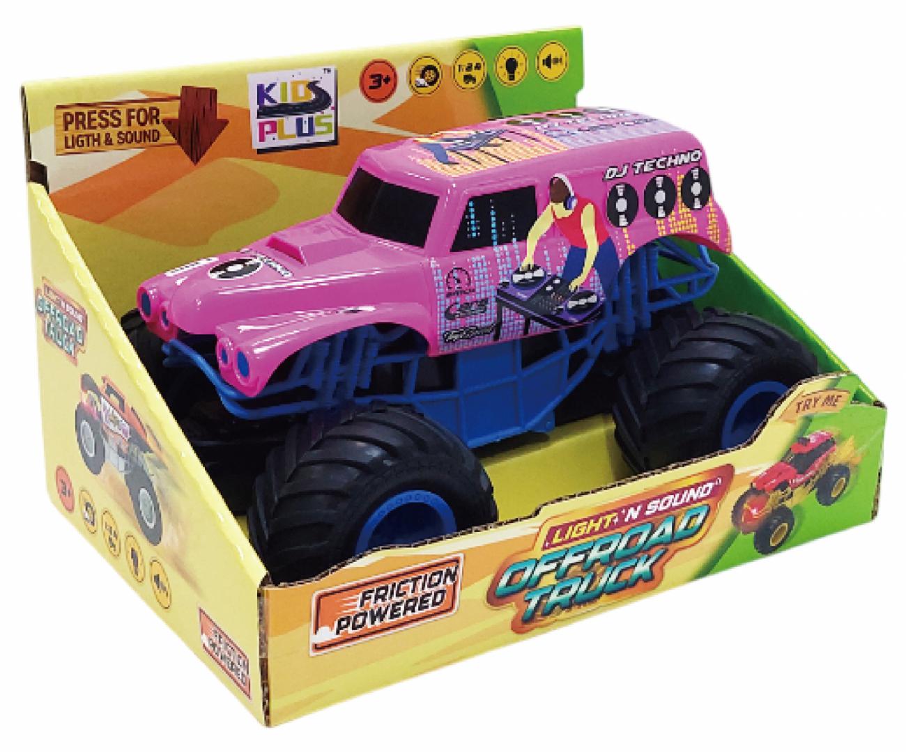 MASINUTA CU LUMINI, SUNETE SI FRICTIUNE, SCARA 1/24, 19CM, ROZ