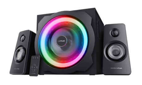 Sistem 2.1Trust GXT629 Tytan cu fir, USB 2.1, putere maxima RMS 120W, frecventa raspuns 20 Hz - 20.000 Hz, negru