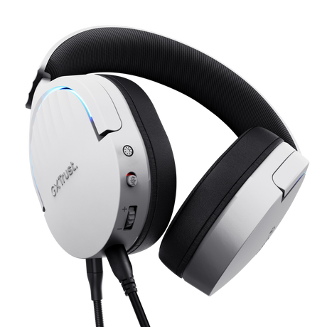 Casti gaming TrustGXT 490P Fayzo cu fir, interfata USB 2.0, frecventa de raspuns 20 Hz - 20.000 Hz, sensivitate 100 dB, alb