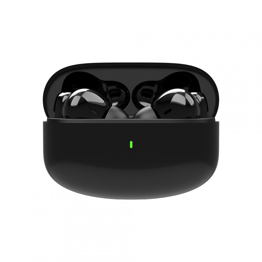 Casti Akai BTE-J400ENC wireless, bluetooth 5.3, putere intrare incarcare 200mA , capacitate baterie in standby pana la 72 ore, negru