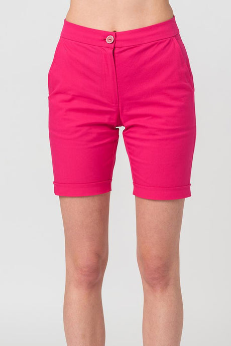 PANTALONI SCURT CASUAL FEMEI FUXIA L