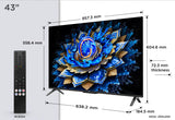 Televizor TCL QLED 43T69C, 108 cm, Smart Google TV, 4K Ultra HD, (Model 2025)