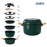 SET 8 PIESE DIN ALUMINIU FORJAT MARBELLA VERDE, COOKING BY HEINNER