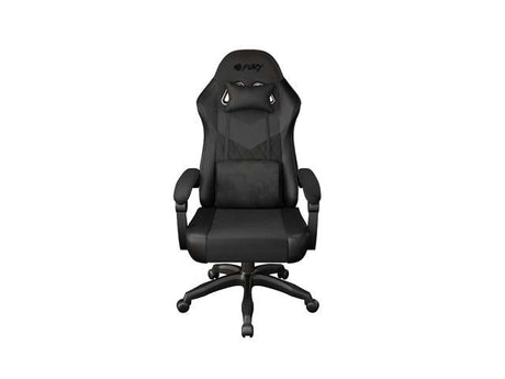 Scaun gaming FURY SHINAI S2, material piele ecologica+fabric, reglabil pe inaltime, greutate maxima suportata 120 kg, inaltime scaun reglabil 42 - 49 cm, spatar ajustabil 135°, dimensiuni roti 51mm, echipat cu piston cu gaz clasa 3, negru