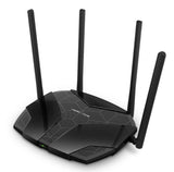Mercusys MR60X Dual-Band WiFi 6 Router (AX15000), Standarde wireless: Wi-Fi 802.11ax / ac / a / b / g / n, Viteza wireless:   1201 Mbps (5 GHz) + 300 Mbps (2.4 GHz), Interfata:   1 × Port WAN Gigabit + 3 porturi Gigabit LAN, 4 x Antene externe de 5dBi.