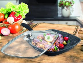 TIGAIE GRILL ALUMINIU + CAPAC 28 x 4.5 CM , DARK LINE, COOKING  BY HEINNER