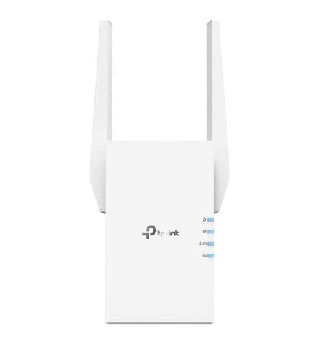 TP-link AX3000 Wi-Fi Mesh Range Extender, RE705X, 1 Port Ethernet Gigabit, 2 Antene externe, Standarde Wireless IEEE 802.11a/n/ac/ax 5GHz, IEEE 802.11b/g/n/ax 2.4GHz, frecventa 2.4, 5 Ghz, 574 Mbps at 2.4GHz, 2402 Mbps at 5GHz.