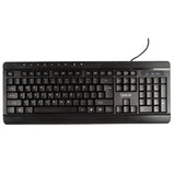 KIT Spacer, tastatura cu fir multimedia 104 taste (+ 9 taste multimedia) + mouse rezolutie max.1600dpi, 4 butoane, rotita scroll, negru