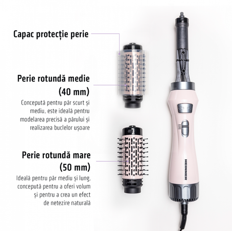 Perie rotativa Heinner HAB-R12RDC-PNK2
