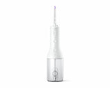 Irigator bucal PHILIPS Sonicare Cordless Power Flosser 3000 HX3826/31, Tehnologie QuadStream, Portabil, 2 moduri de curatare, 3 niveluri de intensitate , 2 x capete de curatare si 1 x husa trasport, Alb, L x A x I (mm) 92x134x247
