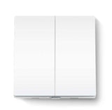 TP-LINK TAPO S220 intrerupator inteligent dublu (NECESITA HUB TAPO), Wireless: 868 MHz, incarcare maxima: 600 W LED/600W CFL/1000W INC/1000WFTL/Ventilator de 50 W, Dimensiuni: 87.1 × 86 × 41 mm, Alimentare: 2× Baterii AAA 1.5 V