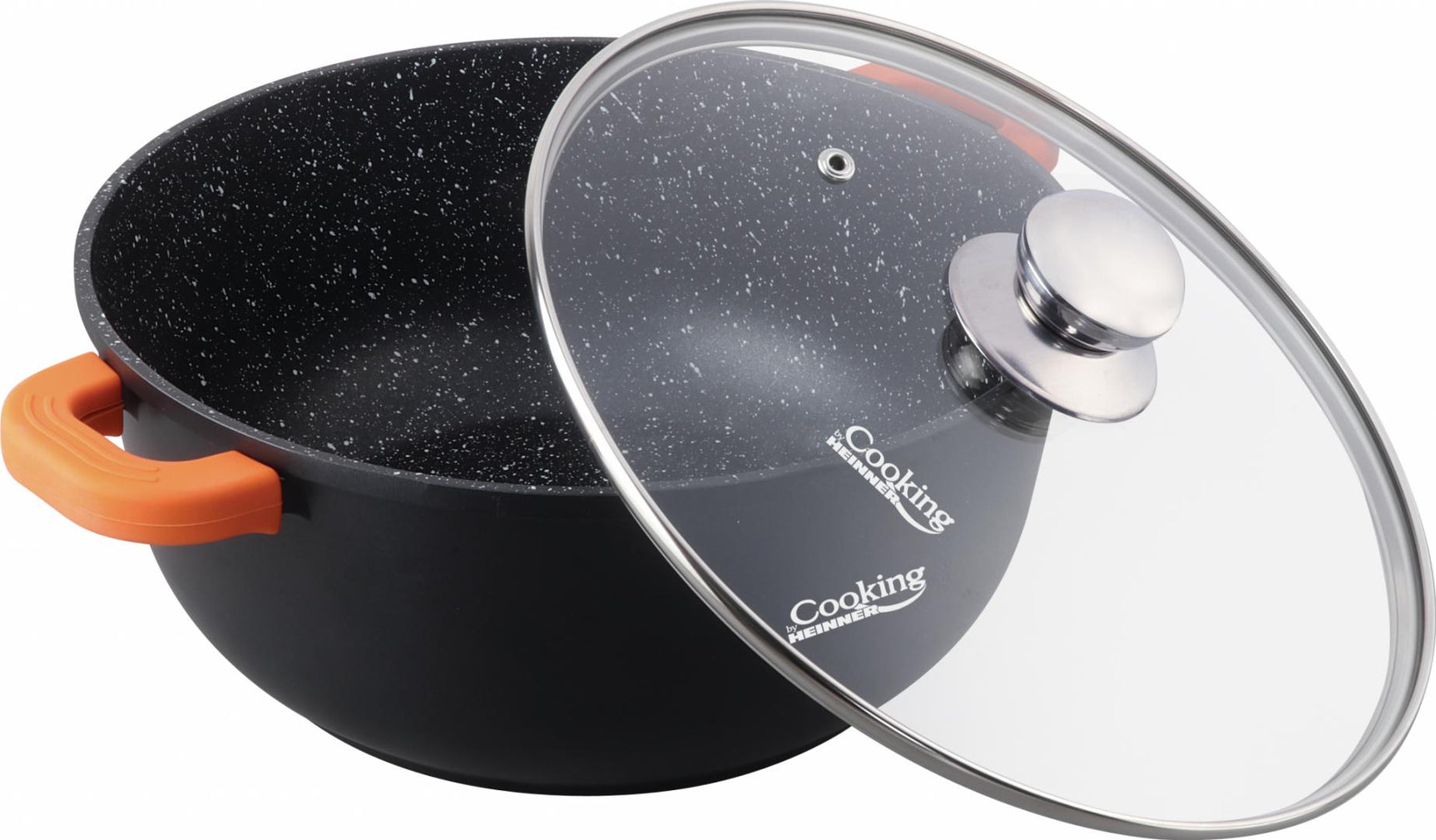 SEMIOALA ALUMINIU TURNAT +CAPAC, 32 CM X 14.5 CM , 10 L, DARK LINE, COOKING  BY HEINNER