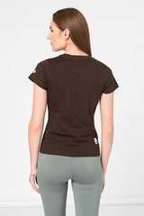TRICOU  LOGO ORANGE FEMEI  COFFEE-XL