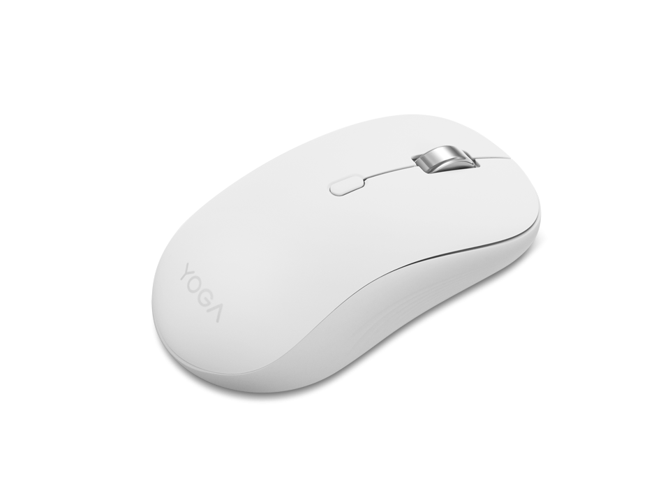 Mouse silentios Bluetooth Lenovo Yoga; pana la 4000DPI; tip: full size ambidextru; senzor: IR optic; numar de butoane: 6 (programabile); conectivitate: Bluetooth 5.3, se poate conecta la 3 dispozitive; greutate: 88g; compatibil cu Windows 10, Windows 11; include 1 x baterie de tip AA; culoare: alb